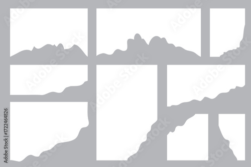 Realistic torn paper edges collection. vector Ripped and Torn Paper Sheets Vector Set.Notebook Pages, Scrap Notes, and Jagged Edge Strips Collection..eps