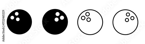 Bowling icon set. bowling ball and pin icon. bowling pins
