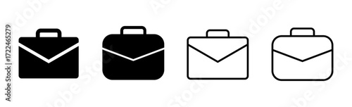 Briefcase icon set. suitcase icon. luggage symbol.