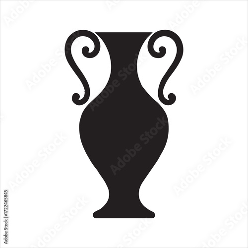 Antique porcelain Greek vase vector illustration