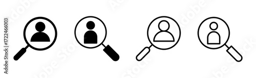 Hiring icon set. Search job vacancy icon. Human resources concept. Recruitment