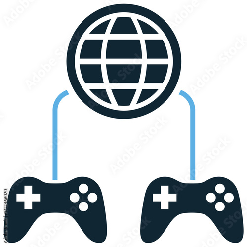 Online game icon vector. Perfect for gaming, technology, and internet themes. A simple, clear symbol representing a game played over the internet.