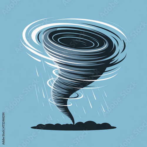 Tornado illustration weather storm disaster funnel cloud twister nature graphic design vector danger climate 100