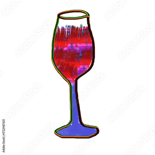 Wine glass alcoholic drink hand drawn illustration isolated on white background. Cocktails alcoholic daiquiri, fashioned, manhattan , martini, sidecar glass hand drawn vector illustration