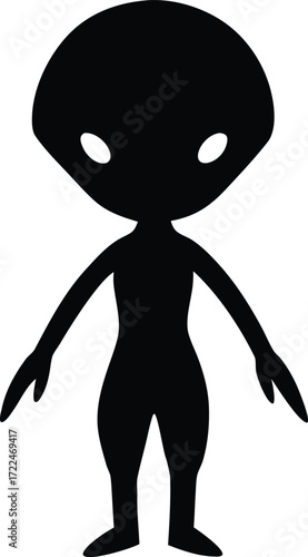 cute alien space creature icon vector, ufo being symbol illustration
