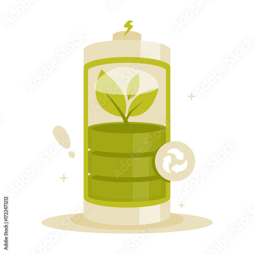Green Battery Eco Friendly Energy Vector Object