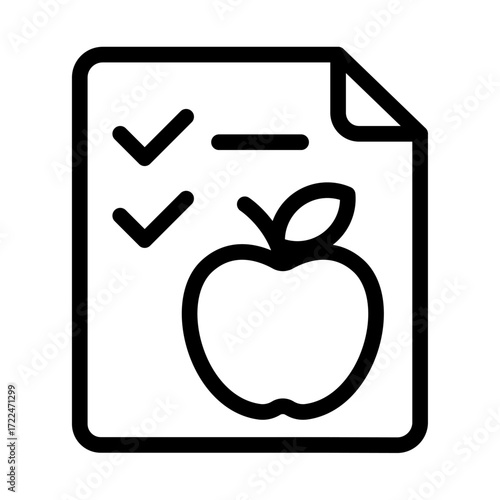 Healthy Meal Checklist Line Icon of Meal Planning Icon Set