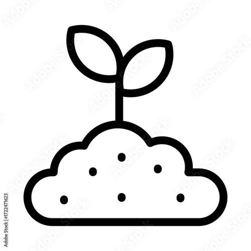 Seedling in Soil Line Icon of Soil Management Icon Set