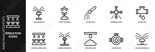 Irrigation Line Icon Set