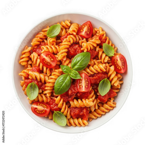 Wallpaper Mural Delicious fusilli pasta with tomato sauce and basil isolated on transparent background Torontodigital.ca