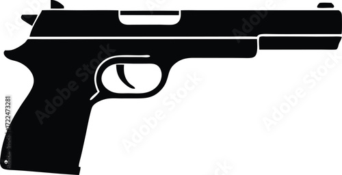 gun silhouette vector, weapon firearm illustration
