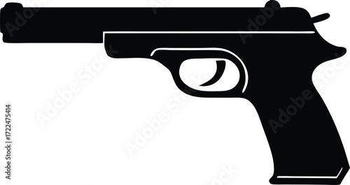 gun rifle firearm symbol vector, shooting arm silhouette illustration
