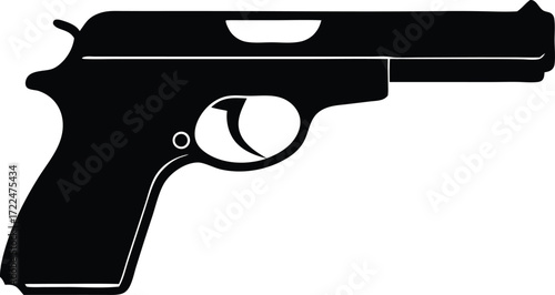 gun rifle firearm symbol vector, shooting arm silhouette illustration
