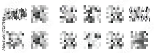 Censored pixel sign flat style design vector illustration set concept isolated on white background.
