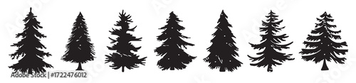 Christmas tree silhouette vector illustration