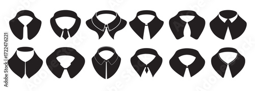 collar silhouette white background