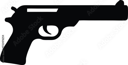 gun pistol firearm icon vector, military arm symbol illustration
