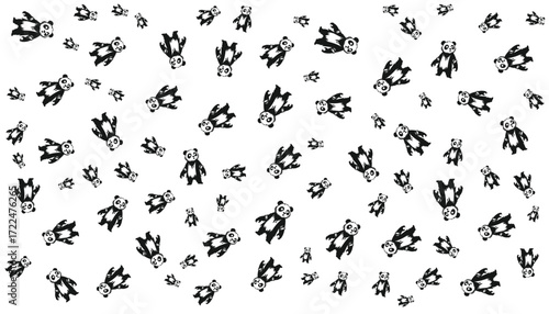 Panda Zombie Background Pattern Vector