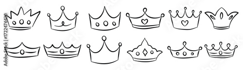 Set of crown vector illustration