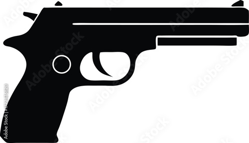 gun pistol firearm icon vector, military arm symbol illustration
