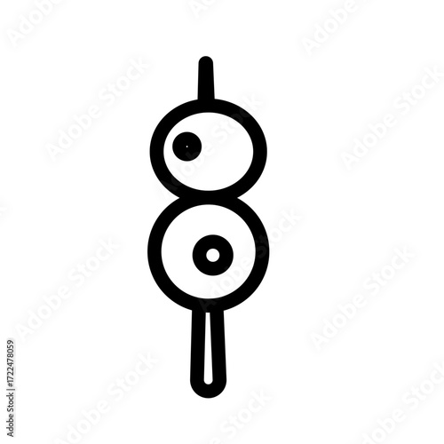 Skewered Meatballs Line Icon of Appetizers Icon Set