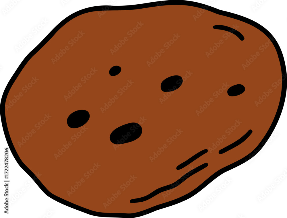 Fototapeta premium A brown potato with black dots