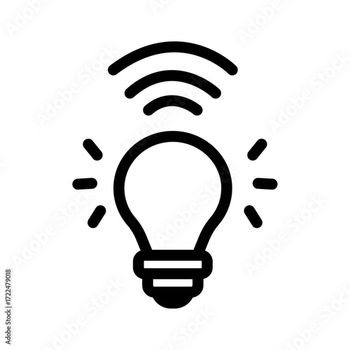 Smart Bulb Signal Line Icon of Smart Lighting Icon Set