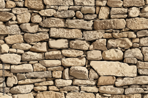 A seamless pattern of an old, flat stone wall with visible texture and depth, showcasing the unique charm of natural rock surfaces. The wall should have a slightly worn appearance to add character.