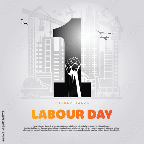 happy Labour day or international workers day. Modern labour day and may day celebration design. 