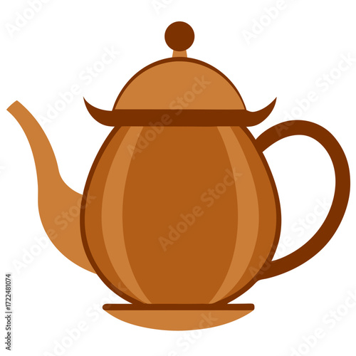 Bronze tea pot vector on white background.