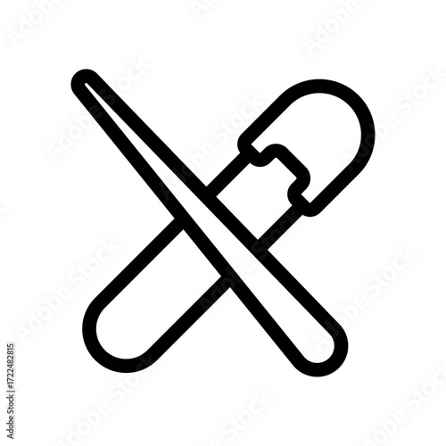 Knitting Needles Line Icon of Sewing & Knitting Icon Set