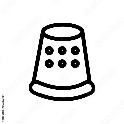 Thimble Line Icon of Sewing & Knitting Icon Set