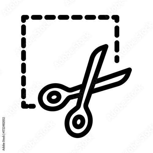 Cutting Line Line Icon of Sewing & Knitting Icon Set