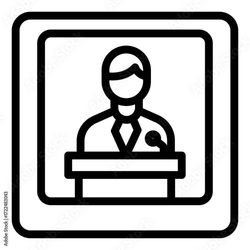 Event Host Line Icon of Event Photography Icon Set