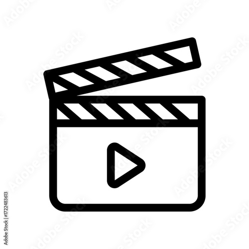 Clapperboard Line Icon of Movie Premieres Icon Set