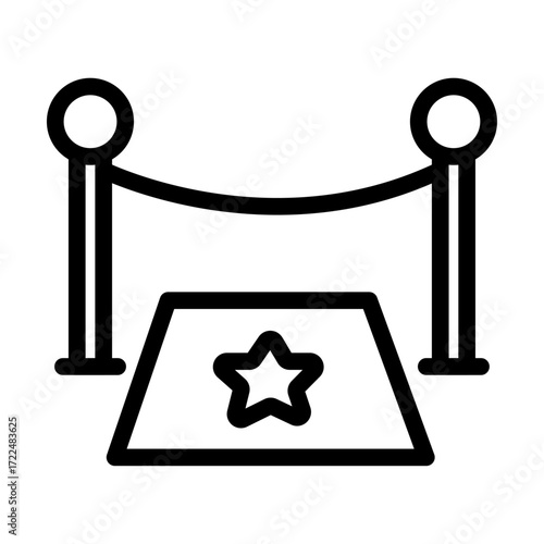 Red Carpet Entrance Line Icon of Movie Premieres Icon Set