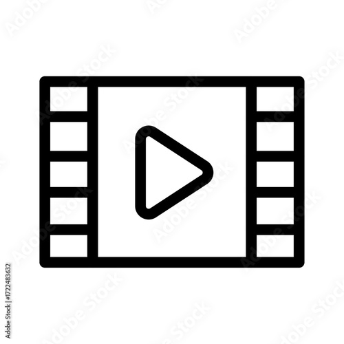Film Strip Line Icon of Movie Premieres Icon Set