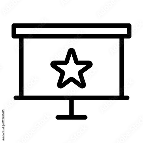 Projector Screen Line Icon of Movie Premieres Icon Set