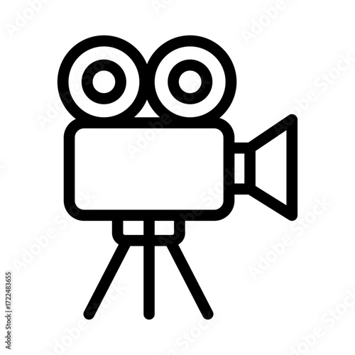 Camera Line Icon of Movie Premieres Icon Set