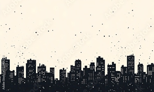 City skyline silhouette at dawn/dusk
