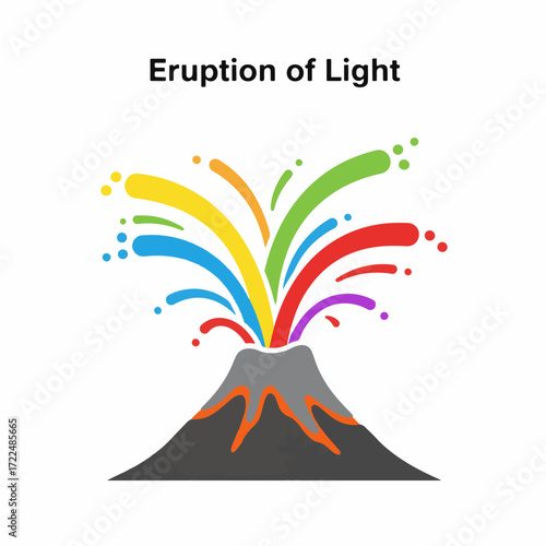 Flat vector 2D icon — Flat Vector 2D Design of Solar Volcano Icon — Eruption of Light