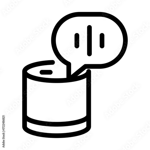 Voice Command Input Line Icon of Voice Assistant Devices Icon Set