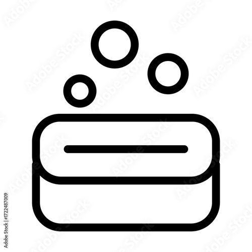 Bar Soap with Bubbles Line Icon of Soap Making Icon Set