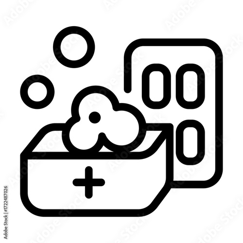 Soap Mold Tray Line Icon of Soap Making Icon Set