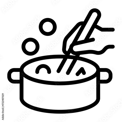 Soap Mixing Bowl Line Icon of Soap Making Icon Set