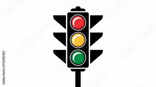 A vibrant traffic light, showcasing the universal symbols of red, yellow, and green, essential for road safety and urban navigation