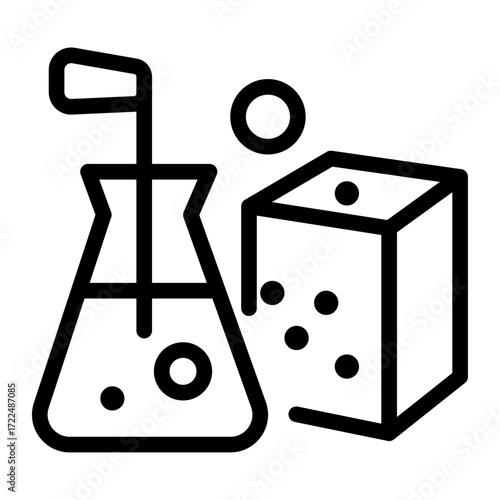 Soap Chemistry Line Icon of Soap Making Icon Set