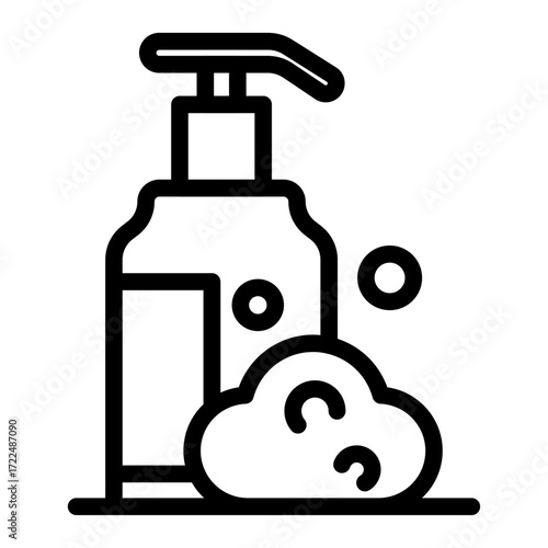 Foaming Soap Pump Line Icon of Soap Making Icon Set