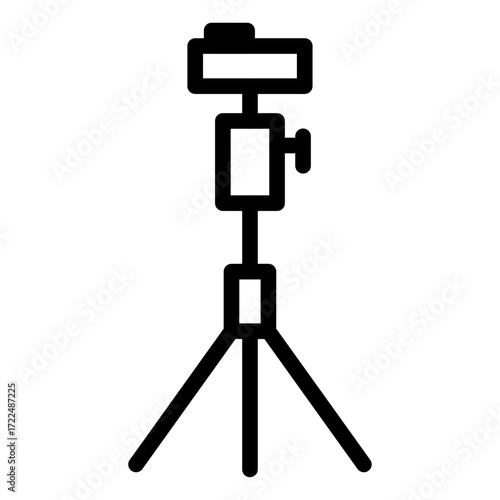 Video Camera Tripod Line Icon of Tripods & Monopods Icon Set