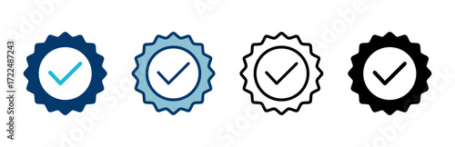 Approved icon vector isolated on white background. Certified Medal Icon vector. check mark